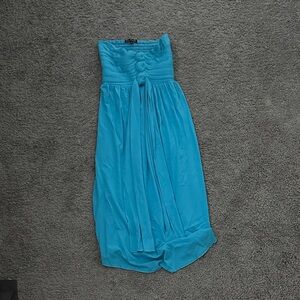 Strapless Blue Maxi Dress